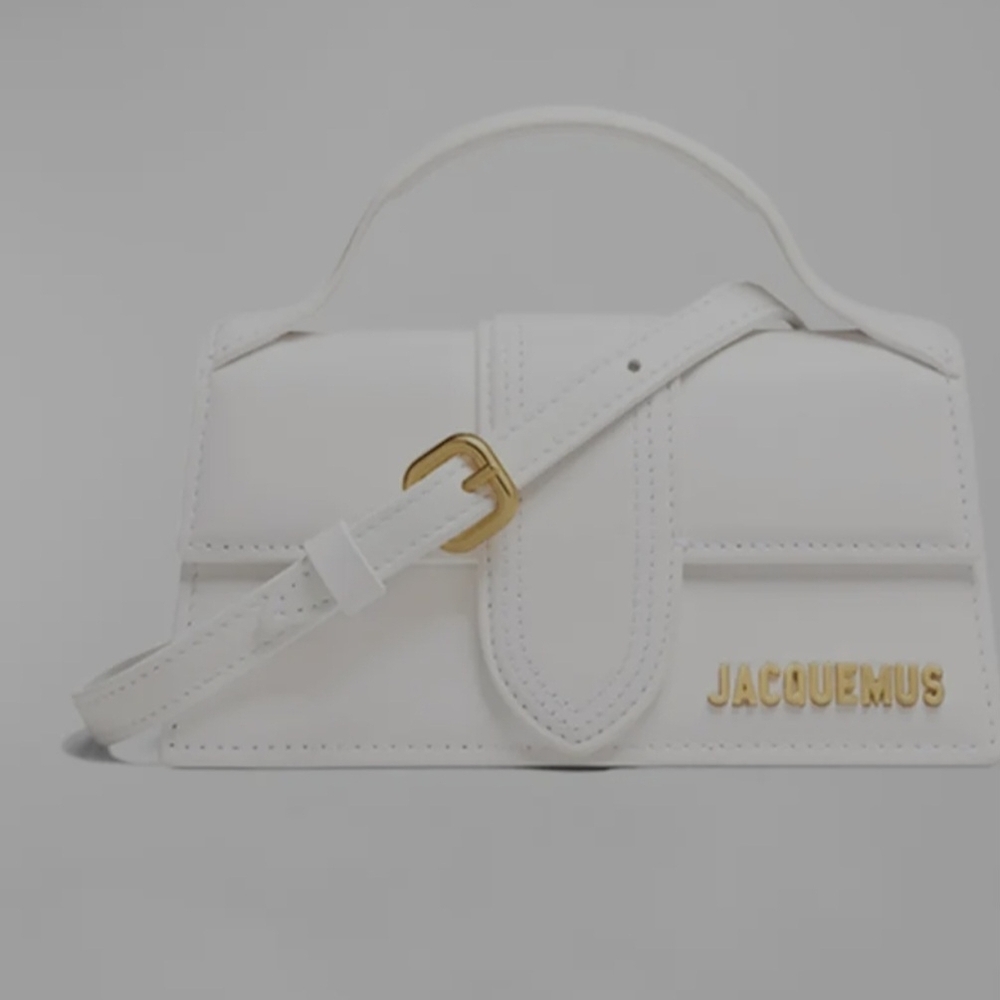 Jacquemus White Mini Bag with Gold Accents
